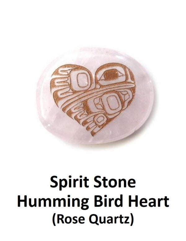Spirit Stone - Rose Quartz Hummingbird Heart