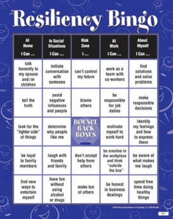 Resiliency Bingo Adult Version
