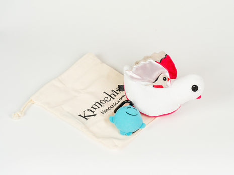 Kimochis® Lovey Dove 6" Plush Character in a Canvas Bag