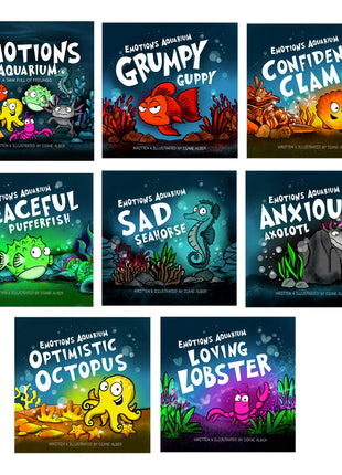 Emotions Aquarium 8 Book Box Set (Books 1-8: Axolotl, Guppy, Clam, Octopus, Lobster, Pufferfish, Seahorse, & Aquarium Crew)