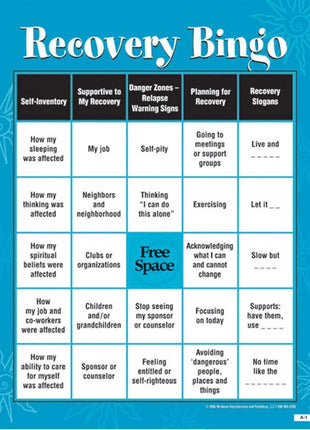 Recovery Bingo Game for Adults