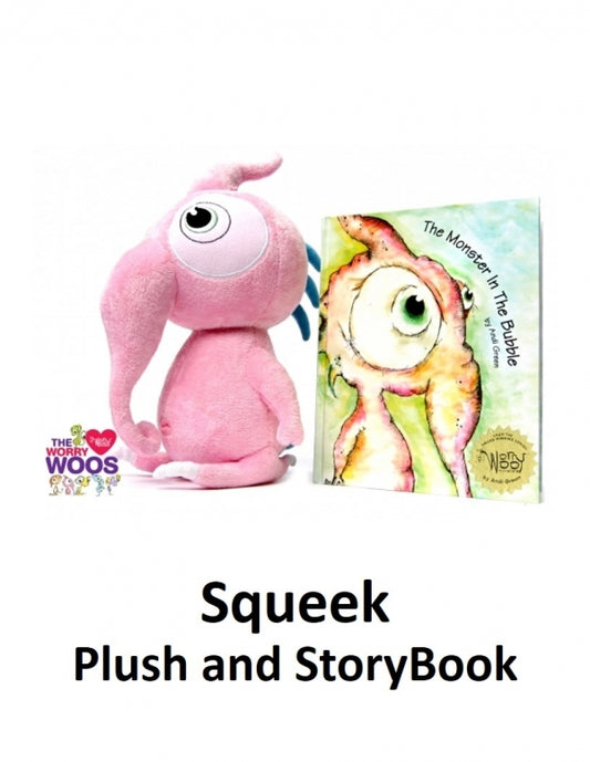Squeek Plush and Storybook Set Worry Woo