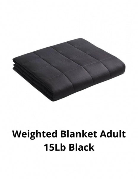 Weighted Blanket Adult 15Lb Black