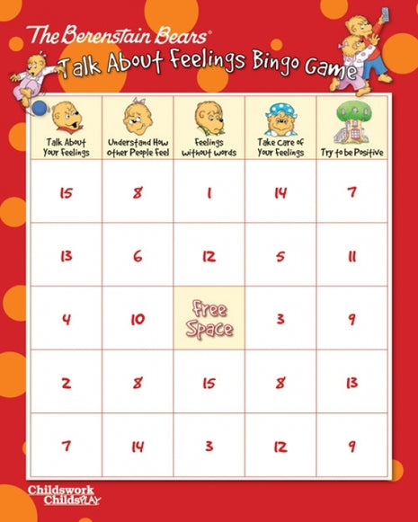 Berenstain Bears Talk About Feelings Bingo