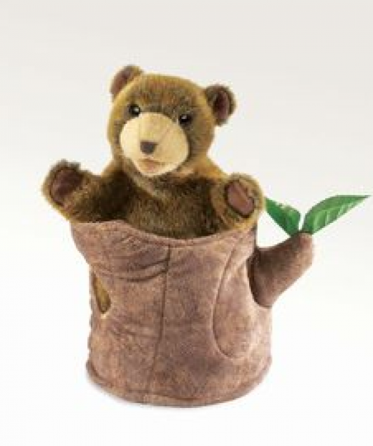 Bear In Tree Stump Puppet