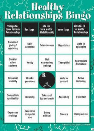 Healthy Relationships Bingo Adults