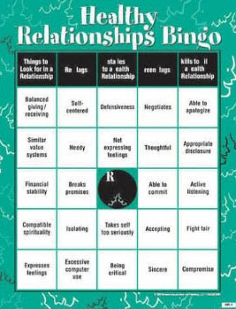 Healthy Relationships Bingo Adults