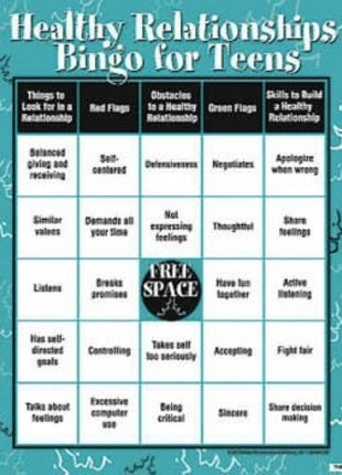 Healthy Relationships Bingo for Teens