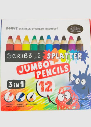 Jumbo Colored Pencils 3-in-1 Scribble Splatter