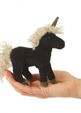 MIni Black Unicorn Finger Puppet
