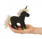 MIni Black Unicorn Finger Puppet