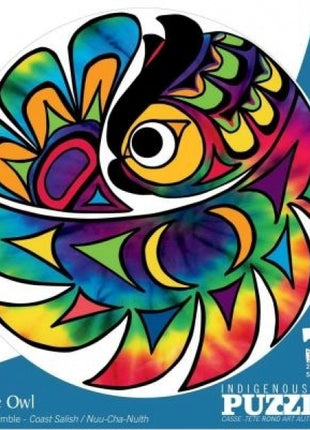 Tie-Dye Owl 500-piece round Puzzle