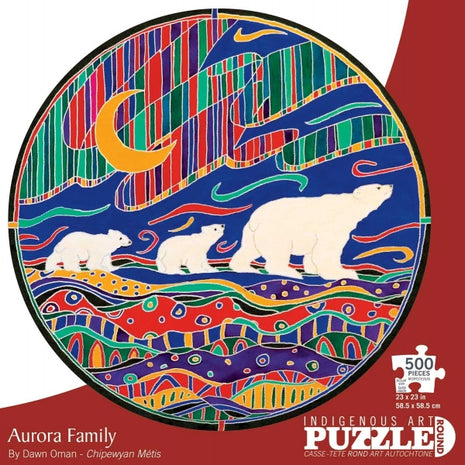 Aurora Family 500 Piece Round Puzzle
