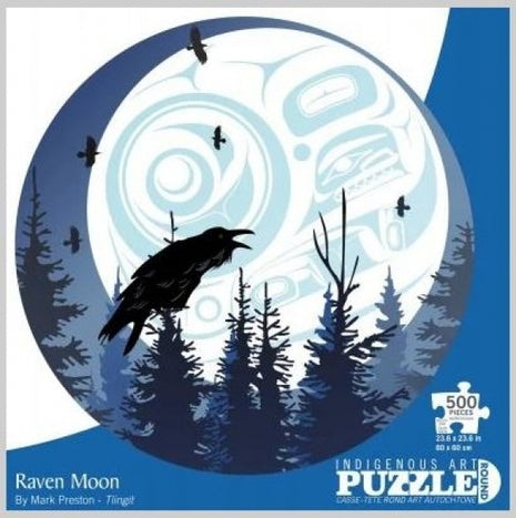 Raven Moon 500 piece round puzzle