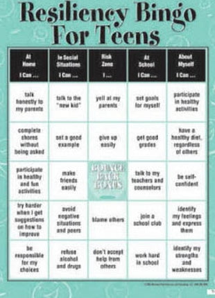 Resiliency Bingo Teen Version